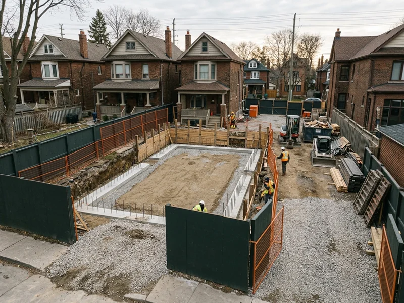 After: poured footings in the excavation, ready for foundation walls