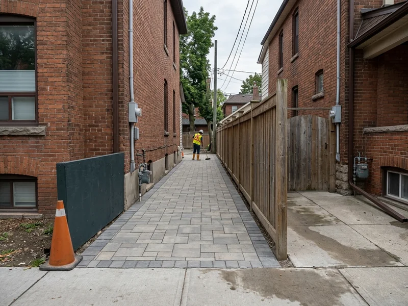 After: the same side yard restored with the fence intact