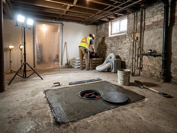 Backwater valve installed on the main sewer line