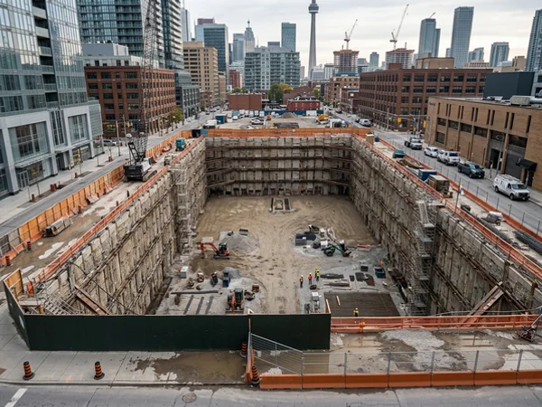 Completed two-level parking excavation ready for footings