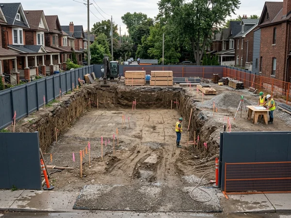 New foundation excavation ready for the forming crew